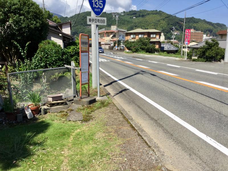ユキサキナビ 東海バス 白田海岸 バス停留所 賀茂郡東伊豆町白田