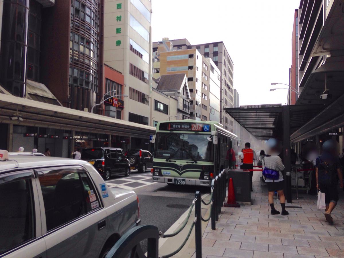 ユキサキナビ 京都市営バス 四条高倉 バス停留所 京都市下京区立売中之町