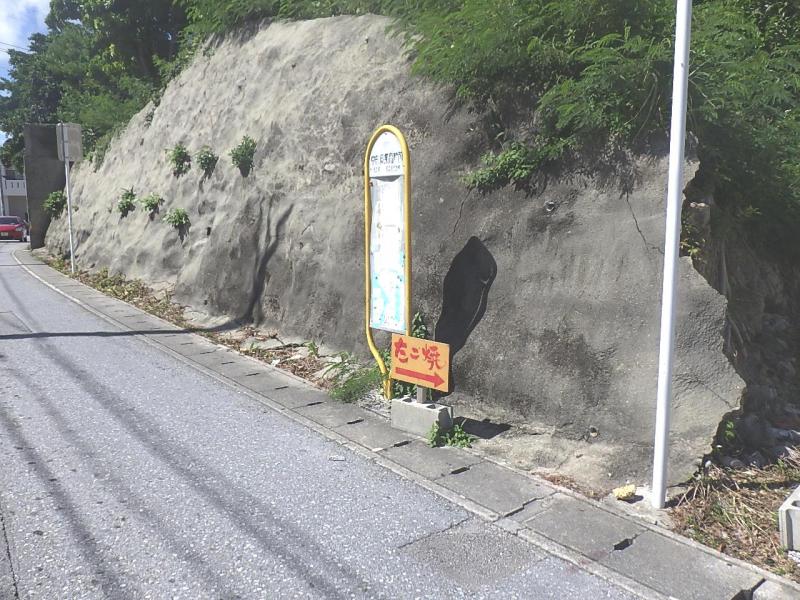 ユキサキナビ 沖縄バス 中部商業高校前 バス停留所 宜野湾市志真志
