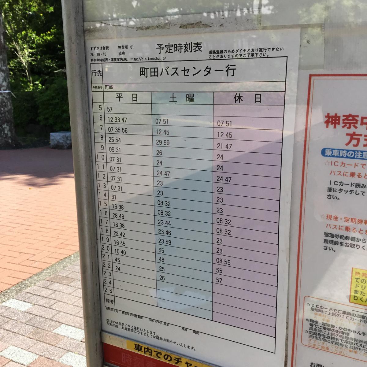 ユキサキナビ 神奈川中央交通 すずかけ台駅 バス停留所 町田市南つくし野