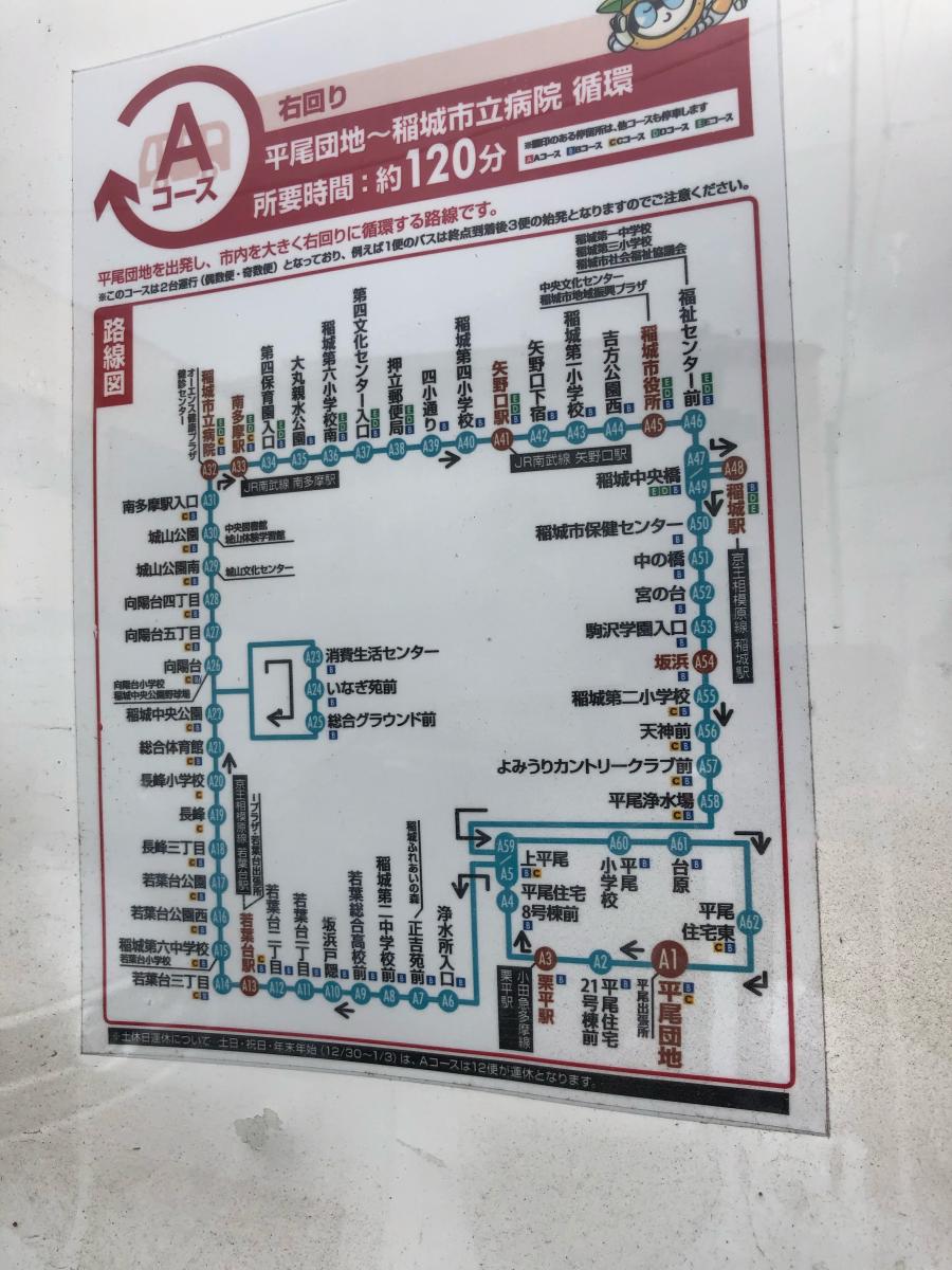 ユキサキナビ 小田急バス 稲城第一小学校 バス停留所 稲城市東長沼