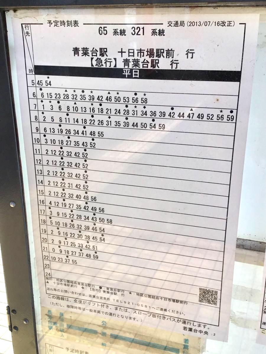 ユキサキナビ 横浜市営バス 若葉台中央 バス停留所 横浜市旭区若葉台